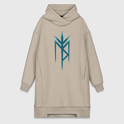 Женское худи-платье Руны, цвет: миндальный