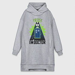 Женское худи-платье Trust me, i'm doctor who, цвет: меланж