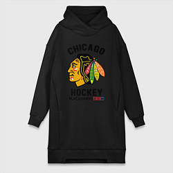 Женское худи-платье CHICAGO BLACKHAWKS NHL, цвет: черный