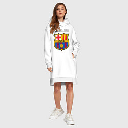 Женское худи-платье Barcelona FC, цвет: белый — фото 2