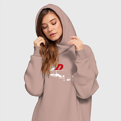 Женское худи-платье INITIAL D, цвет: пыльно-розовый — фото 2