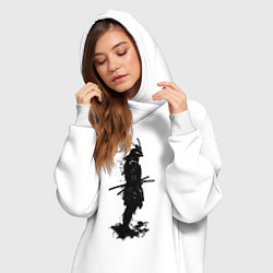 Женское худи-платье Теневой самурай, цвет: белый — фото 2