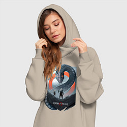 Женское худи-платье Кратос и Атрей, цвет: миндальный — фото 2