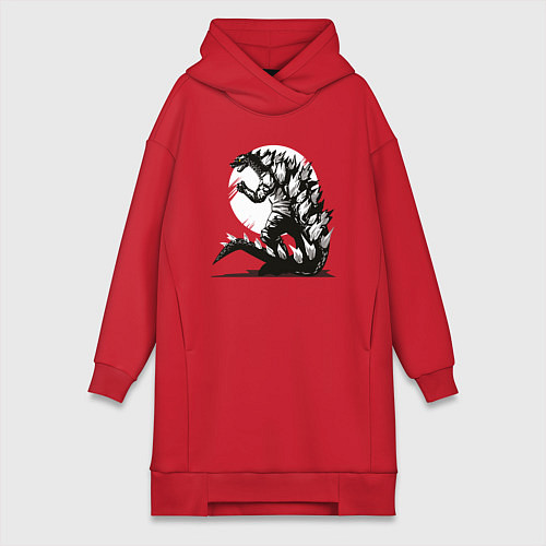 Женская толстовка-платье Годзилла / Красный – фото 1