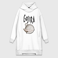 Женское худи-платье Gojira, цвет: белый