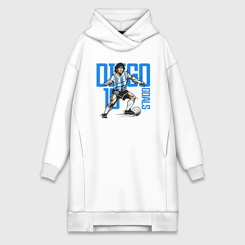 Женская толстовка-платье 10 Diego Maradona / Белый – фото 1