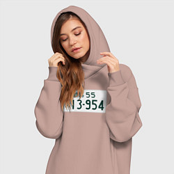 Женское худи-платье Initial D Номер, цвет: пыльно-розовый — фото 2