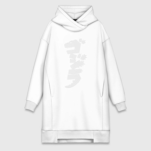 Женская толстовка-платье Годзилла / Белый – фото 1