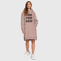 Женское худи-платье YARE YARE DAZE, цвет: пыльно-розовый — фото 2