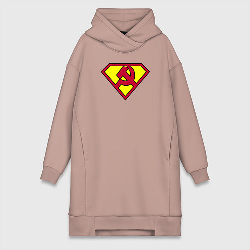 Женская толстовка-платье СССР man / Пыльно-розовый – фото 1