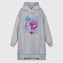 Женское худи-платье Cyberpunk 2077 Геометрия, цвет: меланж