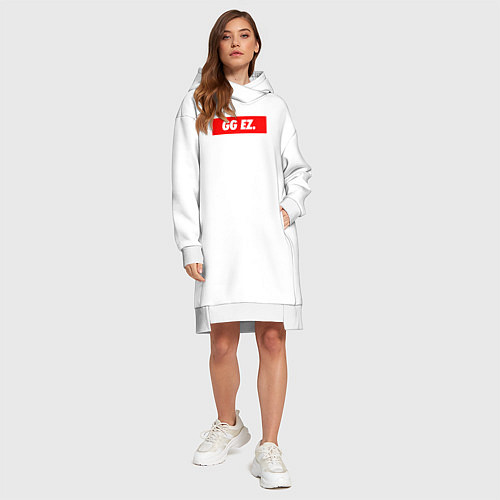 Женская толстовка-платье GG EZ / Белый – фото 4