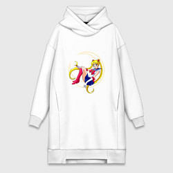 Женское худи-платье Sailor Moon, цвет: белый