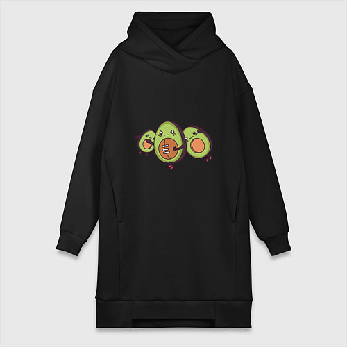 Женская толстовка-платье Авокадо играют в Регби / Черный – фото 1