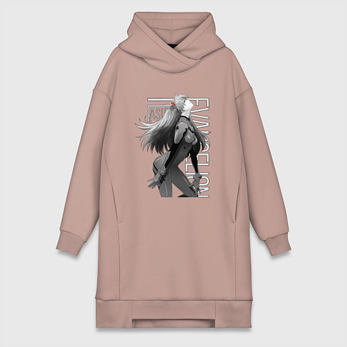 Женская толстовка-платье Евангелион / Пыльно-розовый – фото 1