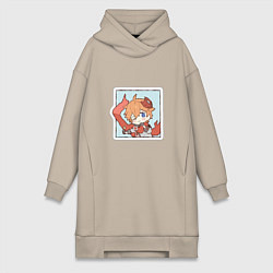 Женское худи-платье Тарталья, цвет: миндальный