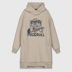 Женское худи-платье Pug & Roll, цвет: миндальный