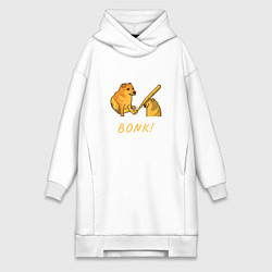 Женское худи-платье Doge Bonk go to horny jail, цвет: белый