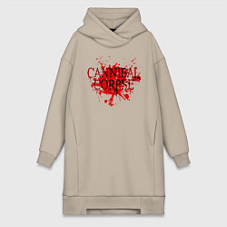 Женское худи-платье Cannibal Corpse, цвет: миндальный
