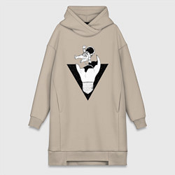 Женская толстовка-платье Космонавт падает