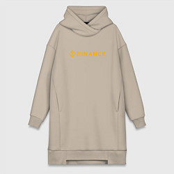 Женское худи-платье BINANCE БИНАНС БИРЖА СПИНА, цвет: миндальный