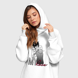 Женское худи-платье My love, цвет: белый — фото 2