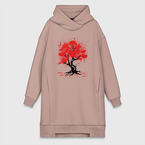 Женская толстовка-платье САКУРА SAKURA ВИШНЯ / Пыльно-розовый – фото 1