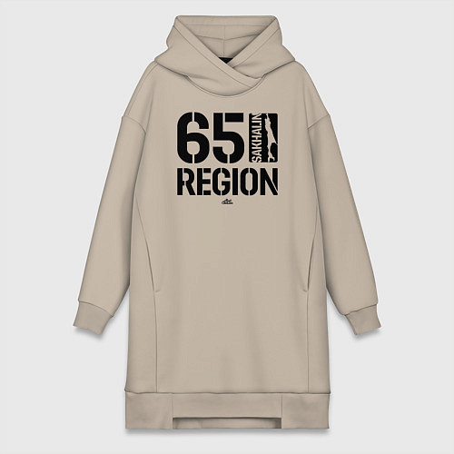 Женская толстовка-платье Регион 65 Сахалин / Миндальный – фото 1