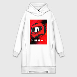 Женское худи-платье Nissan - Paint, цвет: белый