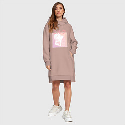 Женское худи-платье Vaporwave Strawberry Milk, цвет: пыльно-розовый — фото 2