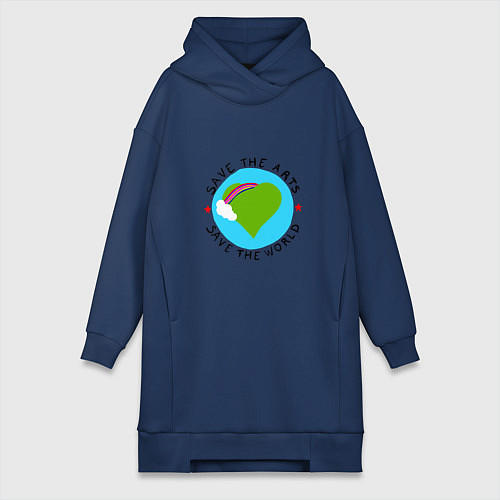 Женская толстовка-платье Планета Земля / Тёмно-синий – фото 1