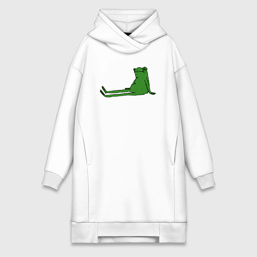 Женская толстовка-платье Лягушка приуныла / Белый – фото 1