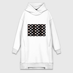 Женское худи-платье DMC Pattern, цвет: белый