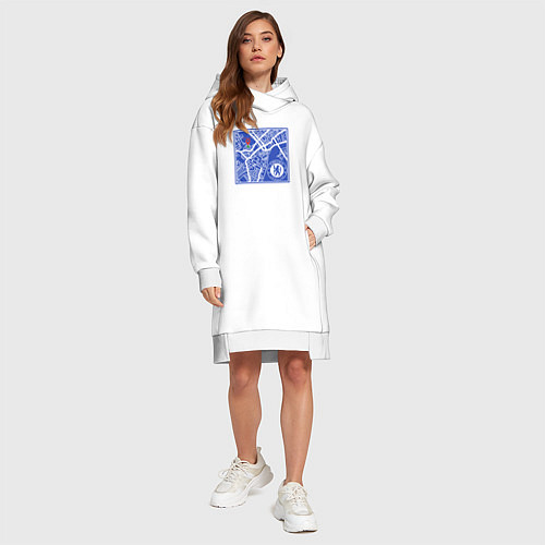 Женская толстовка-платье FC Chelsea Stamford Bridge / Белый – фото 4