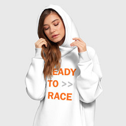 Женское худи-платье KTM READY TO RACE спина Z, цвет: белый — фото 2