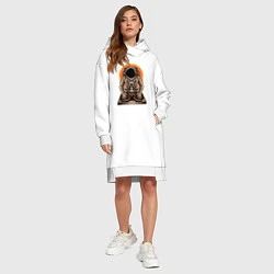 Женское худи-платье Космонавт диджей - cosmo DJ, цвет: белый — фото 2