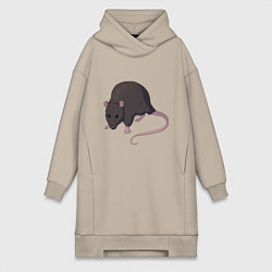 Женская толстовка-платье Чёрная крыса