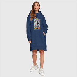 Женское худи-платье Фреска Исаак, цвет: тёмно-синий — фото 2