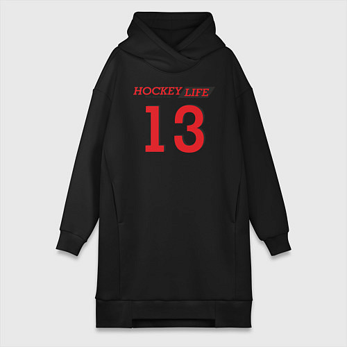 Женская толстовка-платье Hockey life Number series / Черный – фото 1
