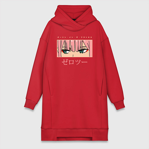 Женская толстовка-платье Darling in the Franxx 02 глаза / Красный – фото 1