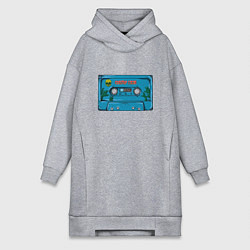 Женское худи-платье Кассета Сектор Газа, цвет: меланж