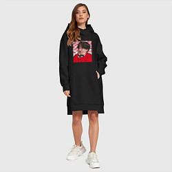 Женское худи-платье Джей Хоуп Арт, цвет: черный — фото 2