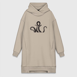 Женская толстовка-платье Щупальца осьминога