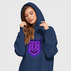 Женское худи-платье Babyls Demon School logo, цвет: тёмно-синий — фото 2