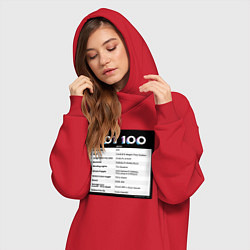 Женское худи-платье BTS DYNAMITE BILLBOARD HOT-100, цвет: красный — фото 2