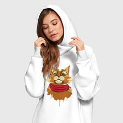 Женское худи-платье Рыжий Кот, цвет: белый — фото 2