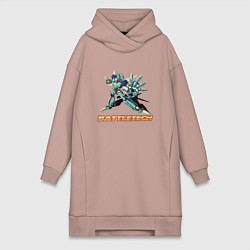 Женское худи-платье Battletech Comics, цвет: пыльно-розовый