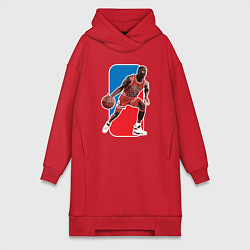 Женское худи-платье NBA - Jordan, цвет: красный