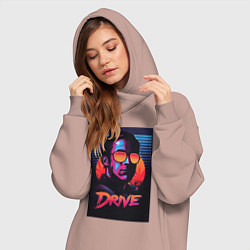 Женское худи-платье Драйв фильм, цвет: пыльно-розовый — фото 2