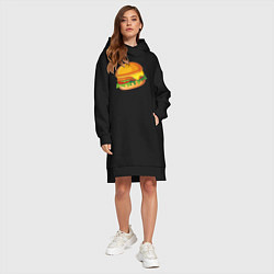 Женское худи-платье My Burger, цвет: черный — фото 2